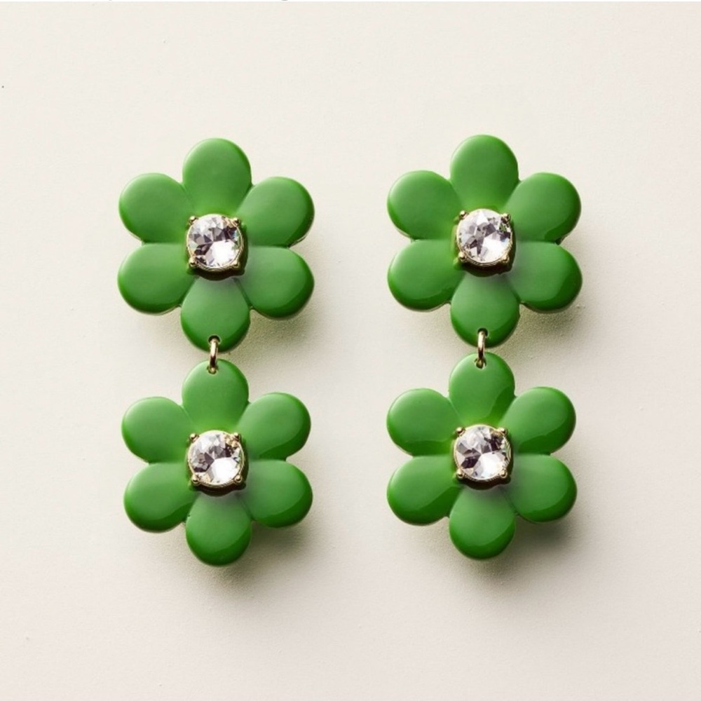 kate spade new york x target floral linear earrings- green